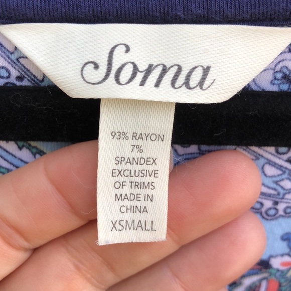 SOMA Cool & Comfy Paisley Print Nightgown Pajamas - Picture 2 of 4